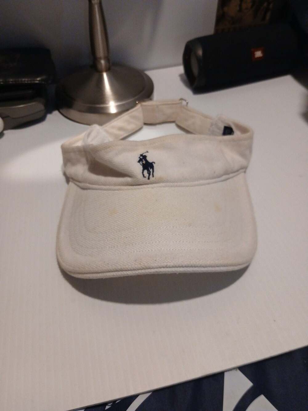 Polo Ralph Lauren Sun Visor One Size Only White Cotton Logo